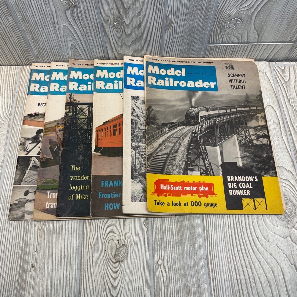 Vintage 1964 Model Railroader Magazine Lot 6 Issues Trains Hobbyist Scenery HO O